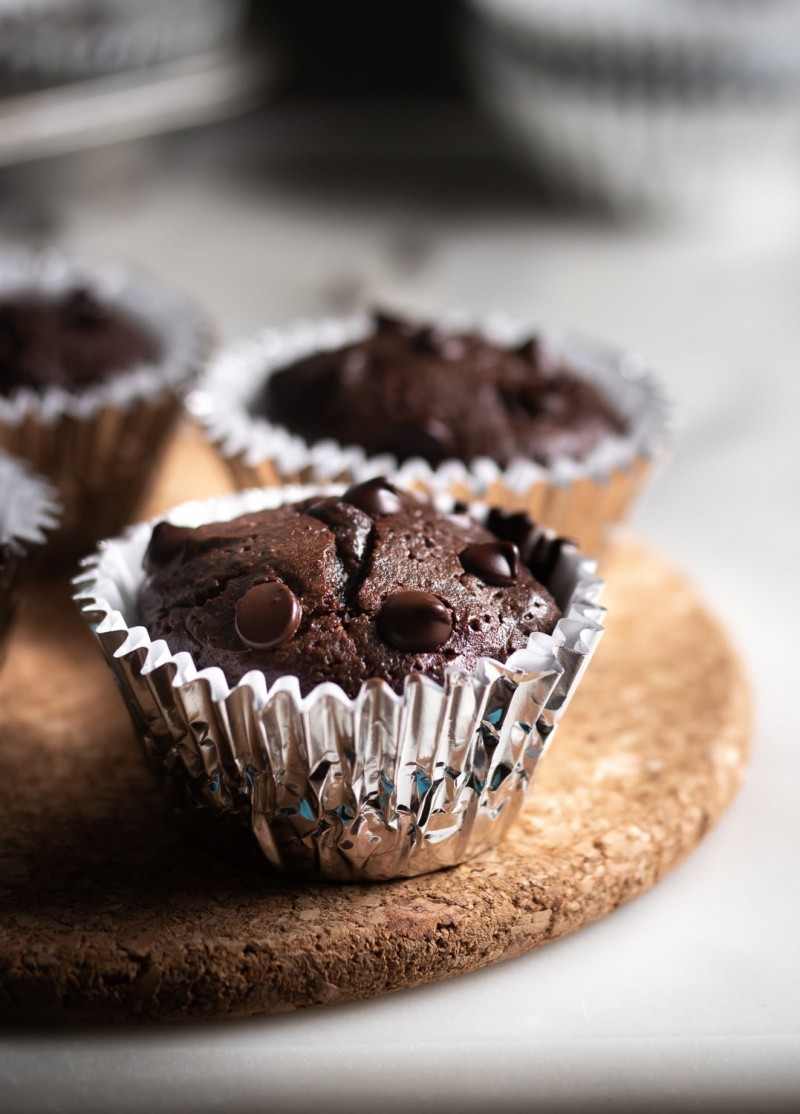 Double Chocolate 🍫 Fudgy Muffins {Dairy Free GF & Low Carb} - Inspector ...